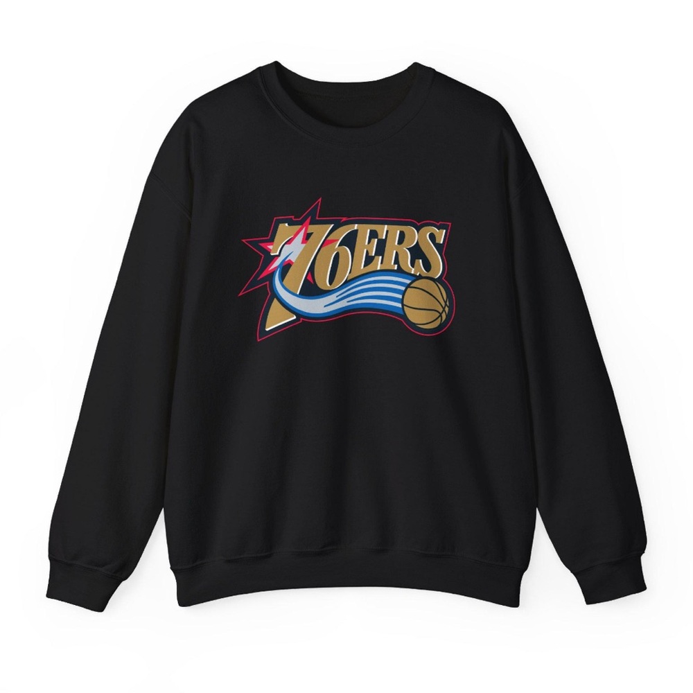 76ers Black Crewneck sweatshirt